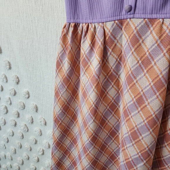 Vintage 70s Plaid Maxi Dress - Picture 4 of 5